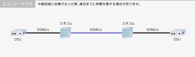 エコノミークラス 中継回線に故障が生じた際、復旧までに時間を要する場合があります