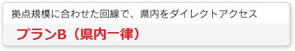 拠点規模に合わせた回線で、県内をダイレクトアクセス プランB（県内一律）