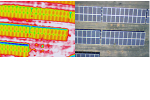 ドローンで撮影したサーモ画像 解析ソフトで温度変化を確認