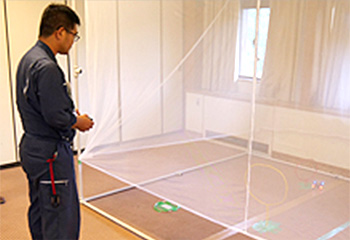ホビードローン飛行体験の様子