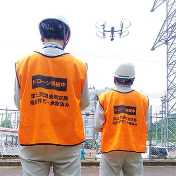 被災状況をドローンで空撮