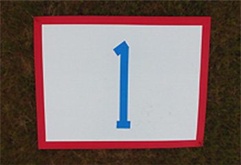 レース参加者が空撮した番号板（ナイスショット！）